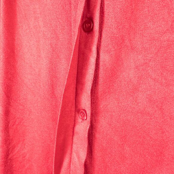 Chicos Smooth Faux Suede Reza Shirt Womens 1 Medium Red Hidden Button Front - Picture 10 of 15